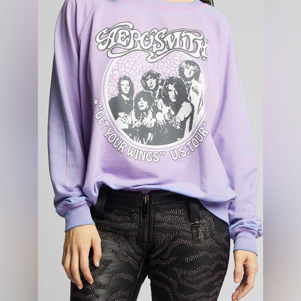 NWT - Recycled Karma - Aerosmith Purple Tour '74 Oversized Sweatshirt - Medium